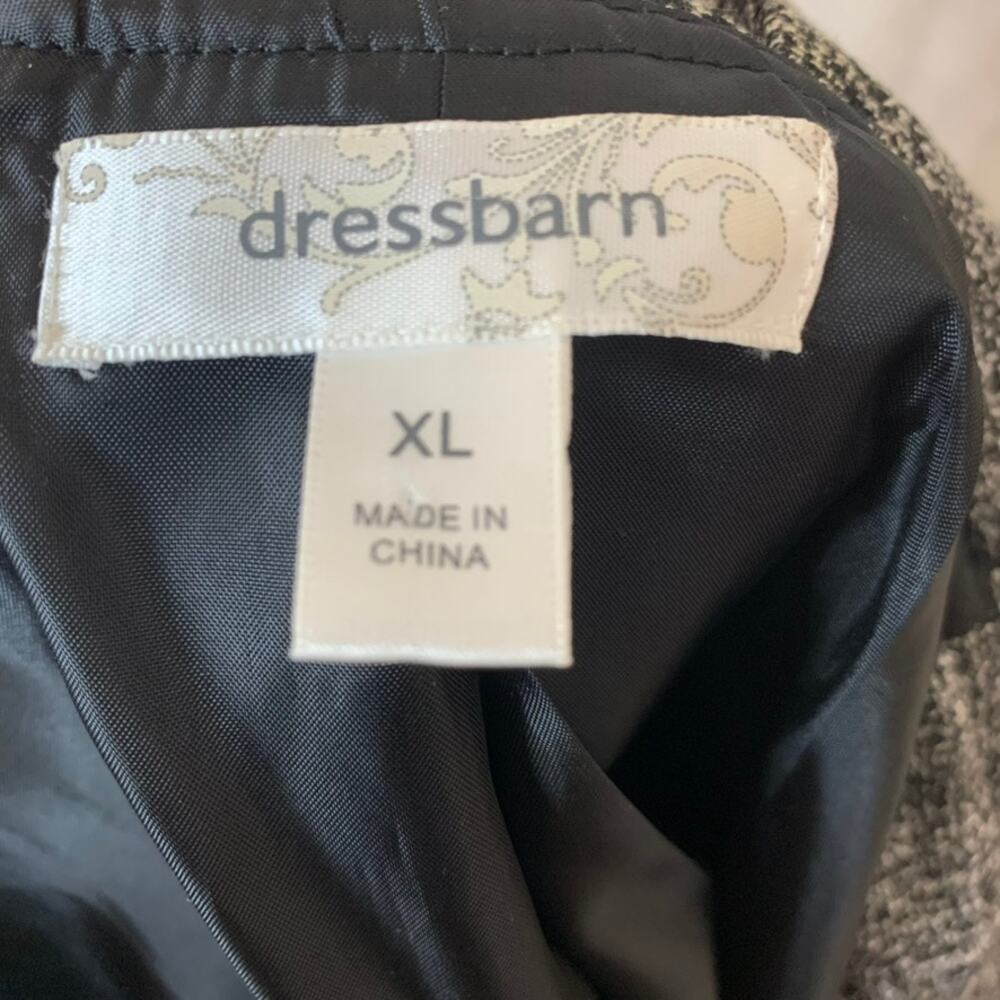 dressbarn Blazer Jacket Womens XL Black & White Tweed 3/4 - Picture 6 of 7
